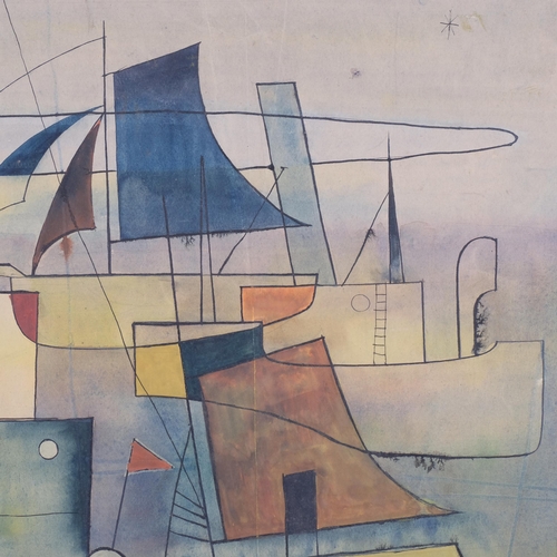 50A - John Hambleton Holdcroft (1926 - 2014) NDD FSIAD FCSD, abstract composition circa 1940s, watercolour... 