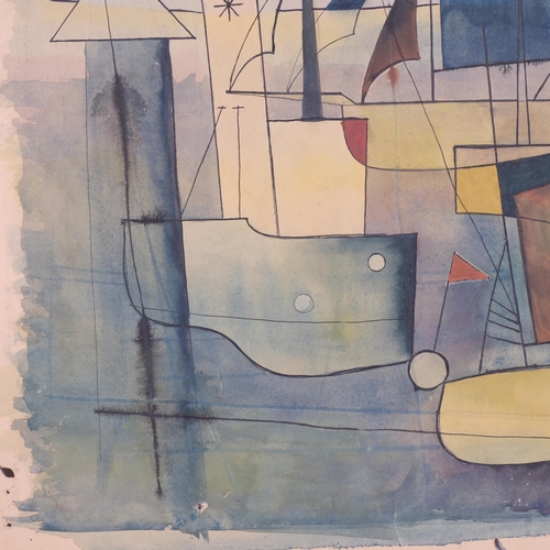 50A - John Hambleton Holdcroft (1926 - 2014) NDD FSIAD FCSD, abstract composition circa 1940s, watercolour... 