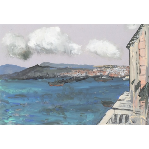 106 - John Boynton Priestley (1894 - 1984) (novelist and playwright), harbour at Syracuse 1962, gouache on... 