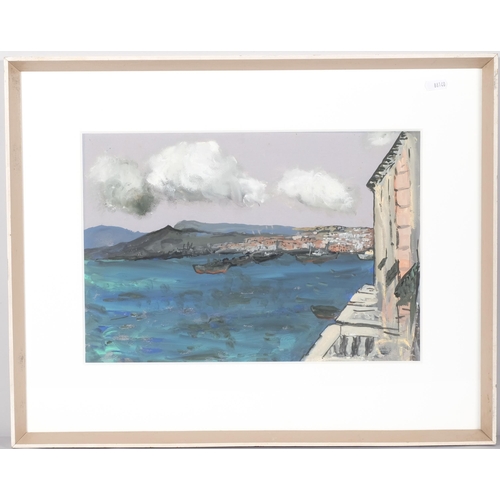 106 - John Boynton Priestley (1894 - 1984) (novelist and playwright), harbour at Syracuse 1962, gouache on... 