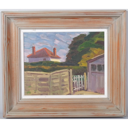 144 - William Warden RBA (1908 - 1982), Winchelsea Beach, oil on board, artist's label verso, 23cm x 30cm,... 