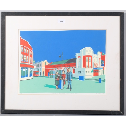 145 - M Grant, the Carter family on Coldharbour Lane, colour screenprint, 2005, inscribed and signed in pe... 