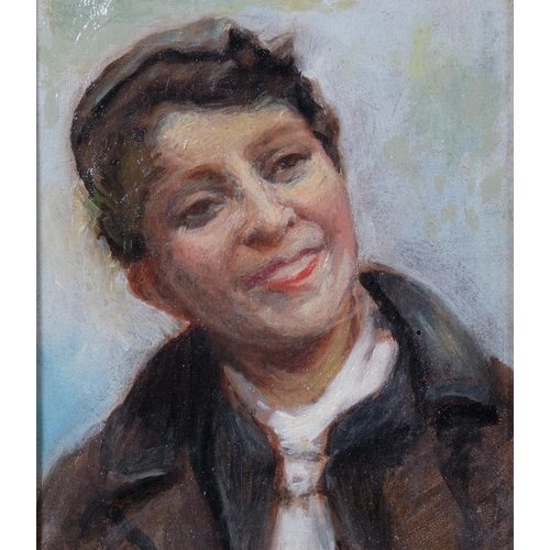 147 - 19th century Italian School, portrait of a boy, oil on canvas, unsigned, 21cm x 18cm, framed