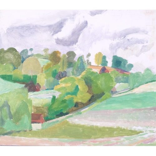 155 - Norman Reid (1915 - 2007), Eastwell Park, Kent, 1983, oil on board, 40cm x 50cm, framed.  Provenance... 