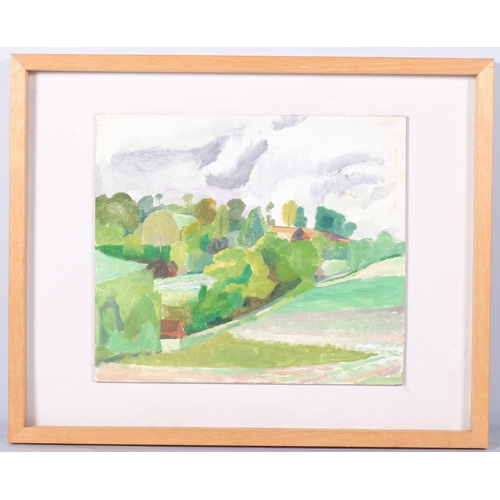 155 - Norman Reid (1915 - 2007), Eastwell Park, Kent, 1983, oil on board, 40cm x 50cm, framed.  Provenance... 