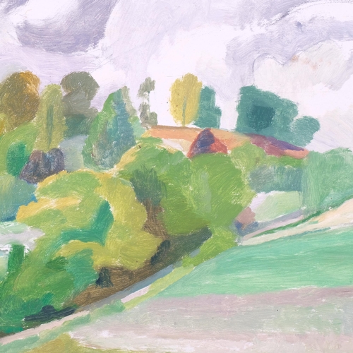 155 - Norman Reid (1915 - 2007), Eastwell Park, Kent, 1983, oil on board, 40cm x 50cm, framed.  Provenance... 