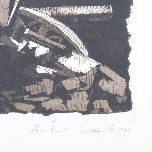 156 - Michael Smith, abstract composition, etching, signed in pencil, 1985, artist's proof, plate 30cm x 3... 