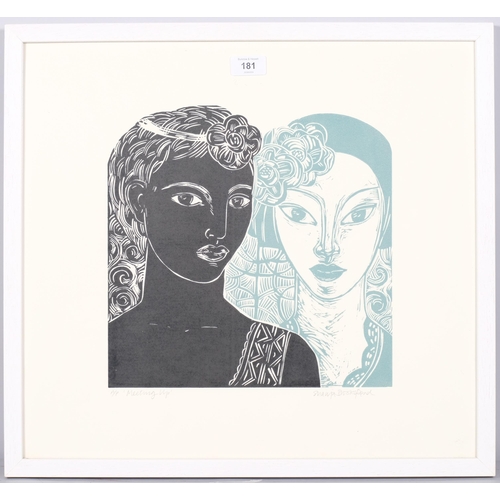 181 - Sharifa Brooks Read, meeting up, screenprint, signed in pencil, artist's proof, framed, overall fram... 