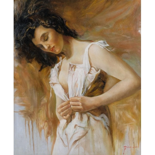 186 - Manner of Pino Daeni (1939 - 2010), portrait of a woman, 61cm x 50cm, framed