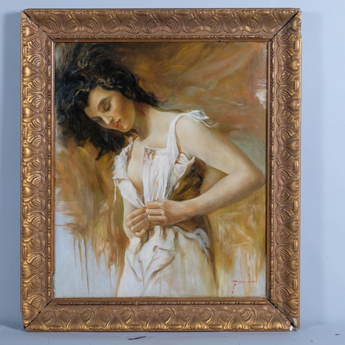 186 - Manner of Pino Daeni (1939 - 2010), portrait of a woman, 61cm x 50cm, framed