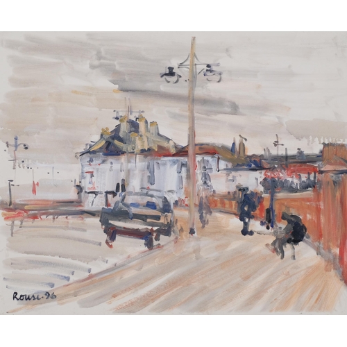 210 - Rouse, street scene, oil on paper, 1996, sheet 41cm x 51cm, unframed