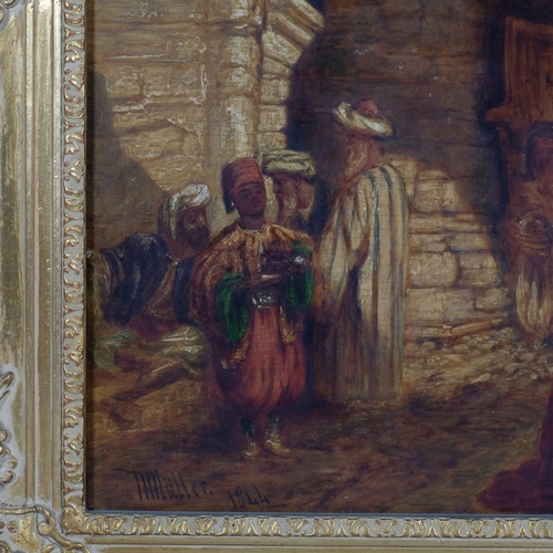 227 - William James Muller (1812 - 1845), Middle Eastern street scene, oil on wood panel, signed and dated... 