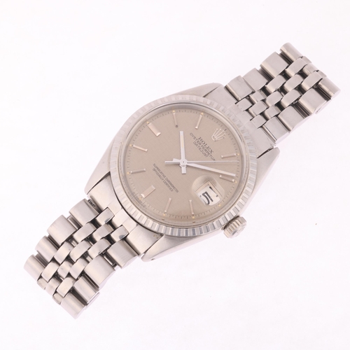 1006 - ROLEX - a stainless steel Oyster Perpetual Datejust automatic calendar bracelet watch, ref. 1603, ci... 