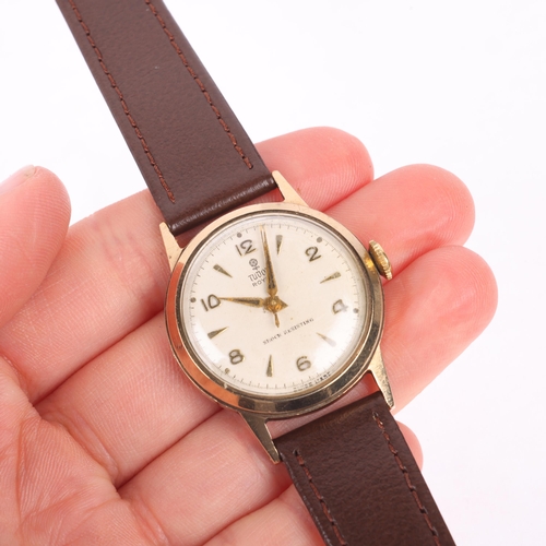 1009 - TUDOR - a Vintage 9ct gold Royal mechanical wristwatch, ref. 12324, circa 1950s, silvered dial with ... 