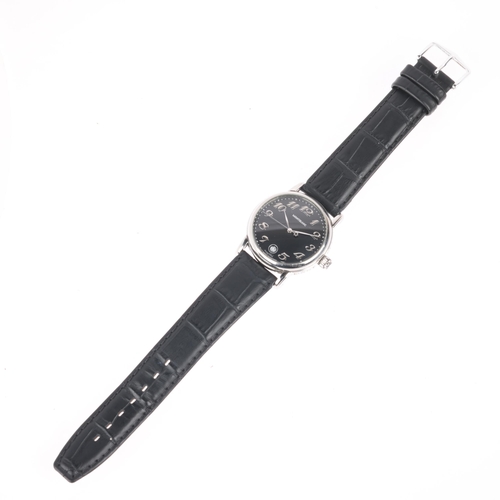 1016 - MONTBLANC - a stainless steel Meisterstuck Star quartz wristwatch, ref. 7027, black dial with silver... 