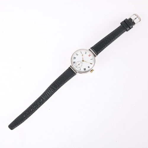 1024 - LONGINES - an early 20th century sterling silver Officer's style trench mechanical wristwatch, circa... 