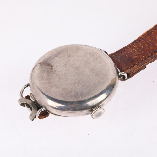 1025 - TAVANNES WATCH CO - an early 20th century Swiss sterling silver braille full hunter mechanical wrist... 