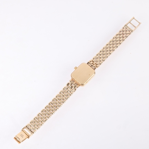 1031 - ASPREY & GARRARD - a lady's 9ct gold quartz bracelet watch, white dial with Roman numeral hour marke... 