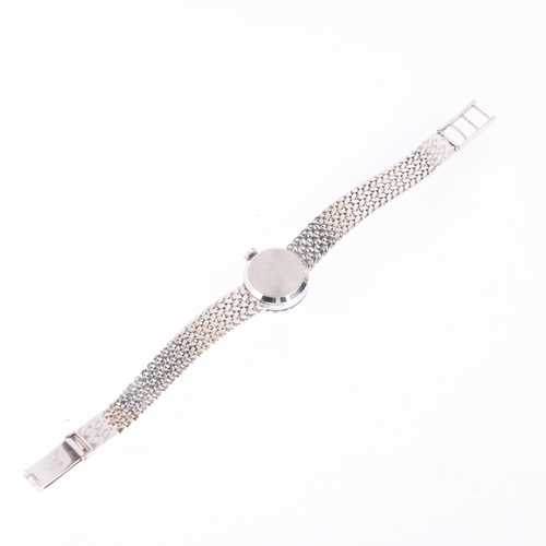 1032 - LONGINES - a lady's Vintage 18ct white gold diamond mechanical cocktail wristwatch, circa 1960s, sil... 