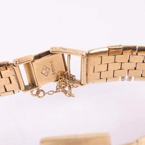 1034 - BUREN - a lady's Vintage 9ct gold mechanical bracelet watch, circa 1960s, silvered dial with applied... 