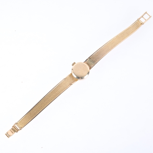 1035 - TISSOT - a lady's Vintage 9ct gold mechanical bracelet watch, circa 1970s, silvered dial with applie... 