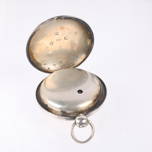 1043 - An early 19th century silver full hunter key-wind verge pocket watch, by WILL FLINT of Ashford, whit... 