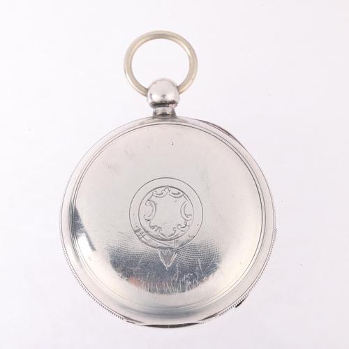 1044 - WALTHAM - a 19th century silver open-face key-wind pocket watch, white enamel dial with Roman numera... 