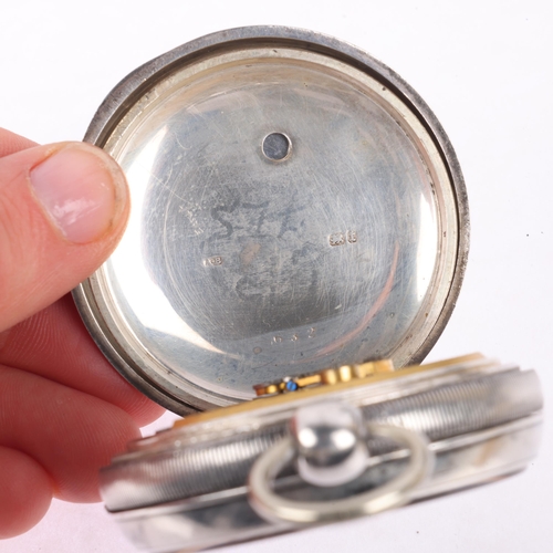 1044 - WALTHAM - a 19th century silver open-face key-wind pocket watch, white enamel dial with Roman numera... 