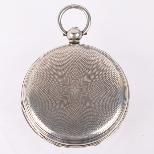 1046 - A mid-19th century silver full hunter key-wind pocket watch, by E J DENT of London, Watchmaker to th... 