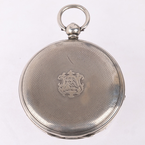 1046 - A mid-19th century silver full hunter key-wind pocket watch, by E J DENT of London, Watchmaker to th... 