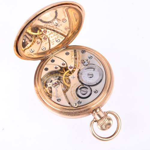 1047 - ROLEX - an early 20th century gold plated open-face keyless pocket watch, white enamel dial with Rom... 