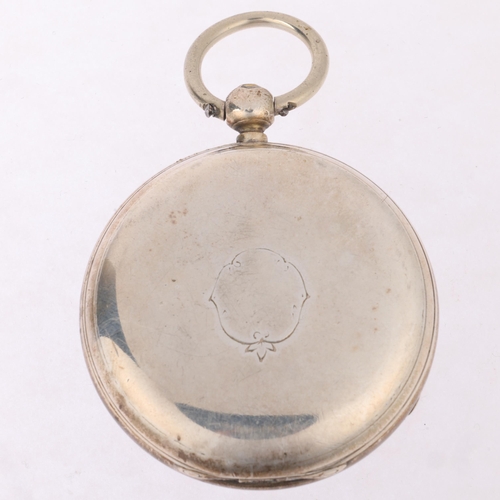 1050 - A late 19th century silver open-face key-wind pocket watch, by Baker of Gravesend, white enamel dial... 