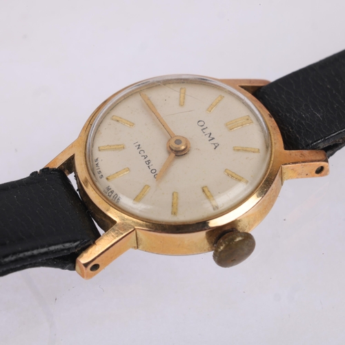 1055 - 3 watches, including lady's 9ct gold mechanical wristwatch, 9.1g gross, Olma wristwatch, and Rotary ... 