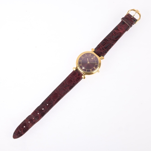 1058 - RAYMOND WEIL - an 18k gold plated Traditional Purple quartz calendar wristwatch, ref. 9136-2, circa ... 