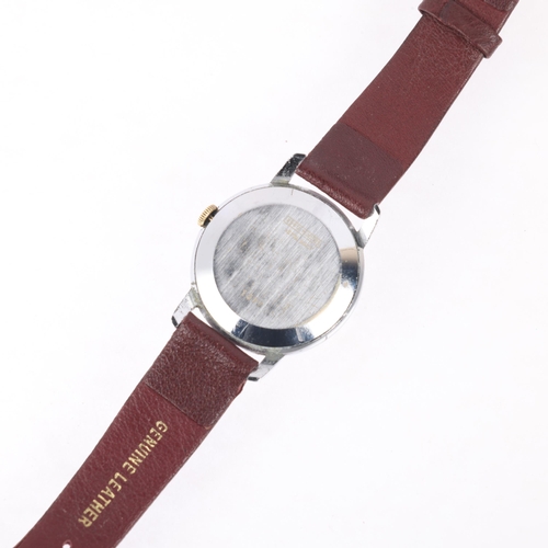 1060 - JAMES WALKER - a Vintage stainless steel mechanical wristwatch, circa 1950s, silvered dial with Arab... 