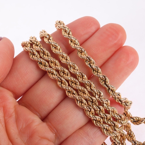 1184 - A 9ct gold rope twist chain necklace, 70cm, 22.8g