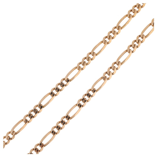 1195 - An Italian 9ct gold figaro link chain necklace, 60cm, 20.2g