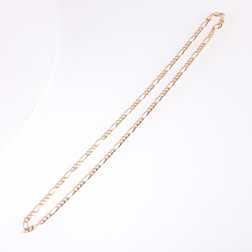 1195 - An Italian 9ct gold figaro link chain necklace, 60cm, 20.2g