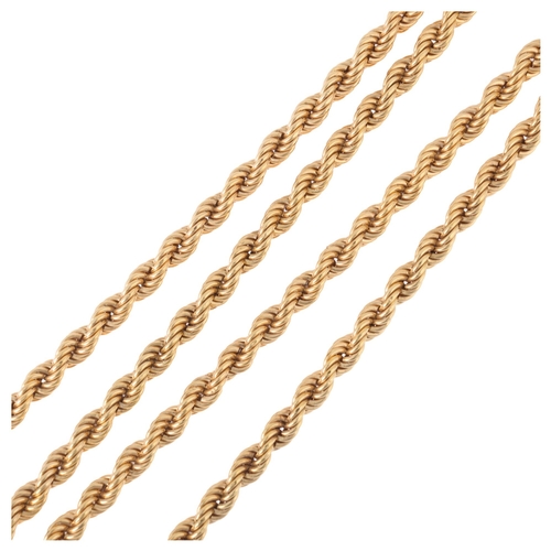 1197 - An Italian 9ct gold rope twist chain necklace, 68cm, 12.6g