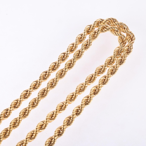 1197 - An Italian 9ct gold rope twist chain necklace, 68cm, 12.6g