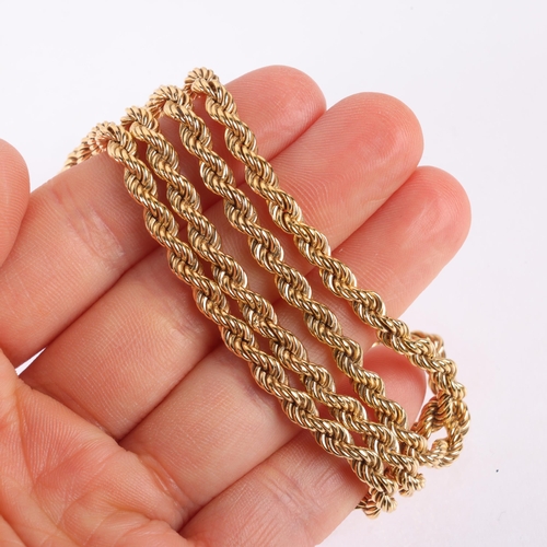 1197 - An Italian 9ct gold rope twist chain necklace, 68cm, 12.6g