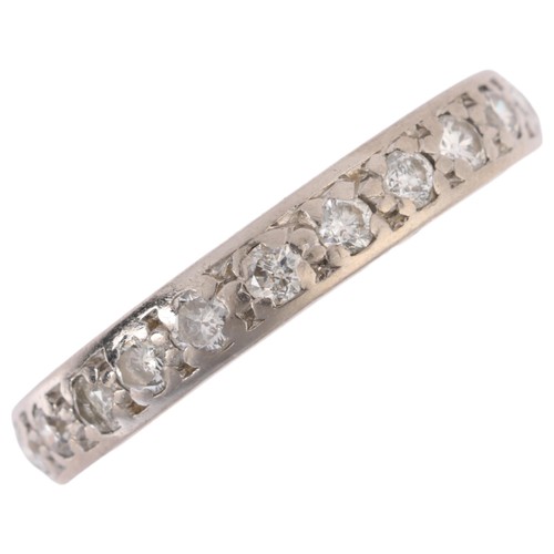 1163 - An Art Deco diamond full eternity ring, set with modern round brilliant-cut diamonds, total diamond ... 