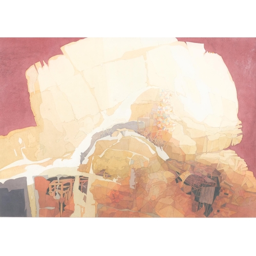 John Hambleton Holdcroft (1926 - 2014) NDD FSIAD FCSD, abstract composition, watercolour, 51cm x 73cm, framed