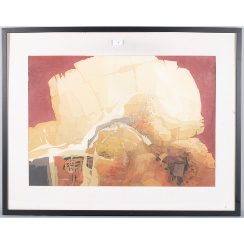 1 - John Hambleton Holdcroft (1926 - 2014) NDD FSIAD FCSD, abstract composition, watercolour, 51cm x 73c... 