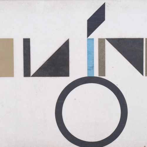 23 - John Hambleton Holdcroft (1926 - 2014) NDD FSIAD FCSD, abstract geometric, mixed media oil/collage o... 