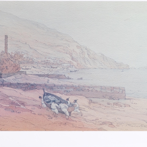 28 - John Hambleton Holdcroft (1926 - 2014) NDD FSIAD FCSD, Madeira coastal scene, watercolour, 27cm x 72... 