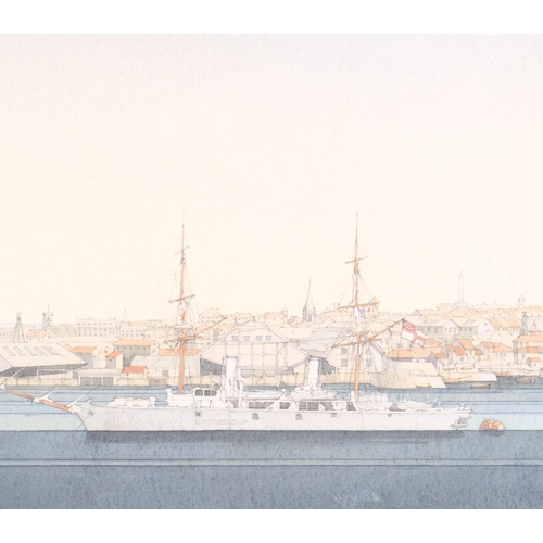 31 - John Hambleton Holdcroft (1926 - 2014) NDD FSIAD FCSD, British harbour scene, watercolour, 21cm x 40... 