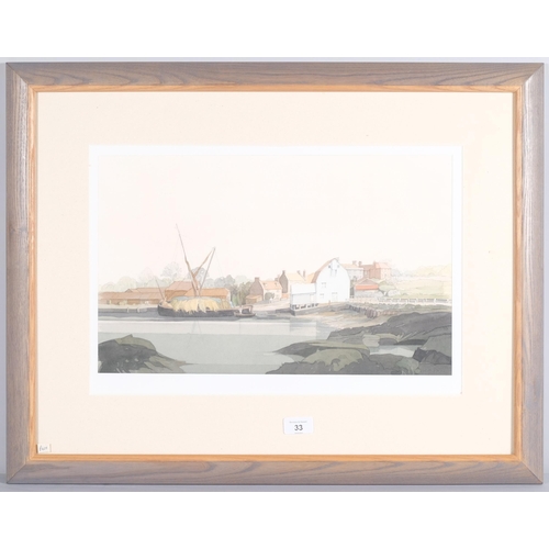 33 - John Hambleton Holdcroft (1926 - 2014) NDD FSIAD FCSD, River Colne Essex, watercolour, 28cm x 45cm, ... 