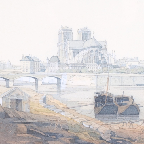 34 - John Hambleton Holdcroft (1926 - 2014) NDD FSIAD FCSD, Pont D'Archeveche Paris (1830), watercolour, ... 