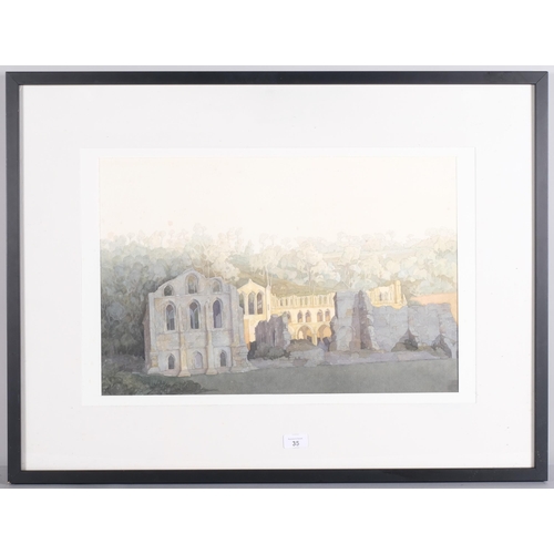 35 - John Hambleton Holdcroft (1926 - 2014) NDD FSIAD FCSD, abbey ruins, watercolour, 37cm x 55cm, framed